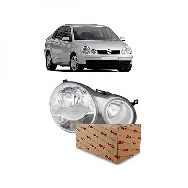 Farol polo volkswagen de 2003 a 2006 lado direito manual e elétrico
