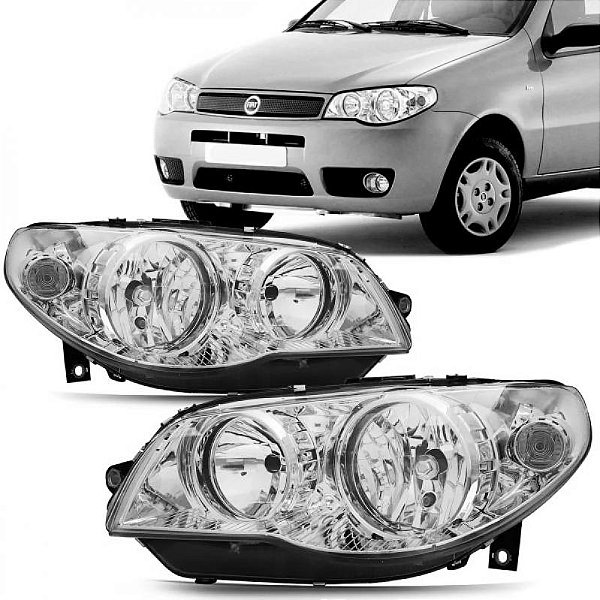 Farol palio fiat de 2004 a 2015 lado esquerdo cromado tipo zoiao H7 e H7