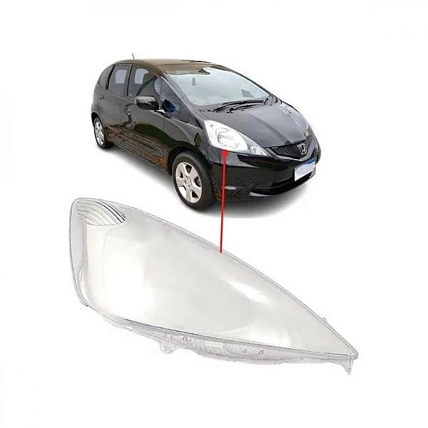 Lente de farol fit honda de 2009 a 2012 lado direito