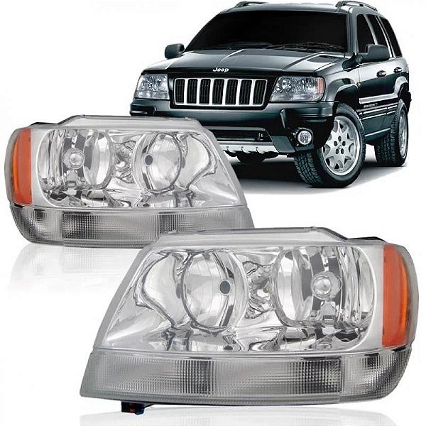 Farol grand cherokee jeep de 2002 a 2003 lado direito sport