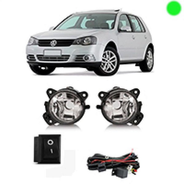 Kit de farol auxiliar golf volkswagen de 2007 a 2012 com botão universal