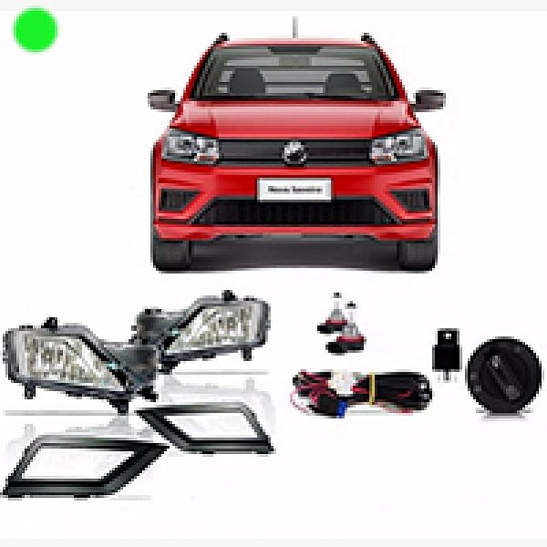 Kit farol auxiliar saveiro volkswagen de 2017 a 2023 geração sete com grade