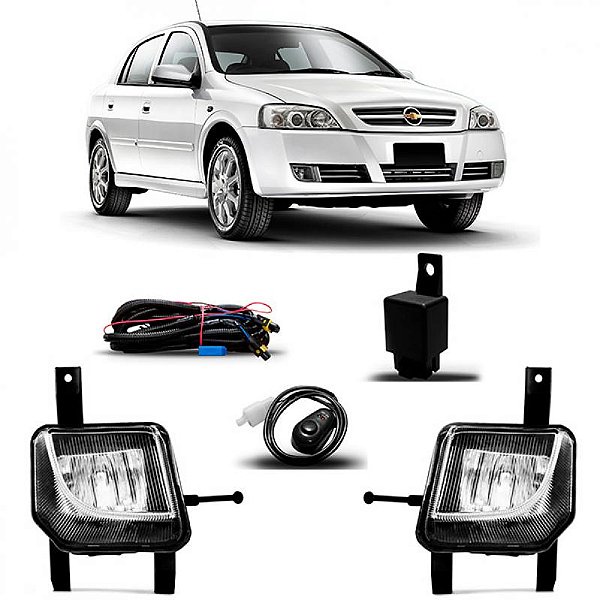 Kit farol auxiliar astra chevrolet de 2003 a 2012 e zafira chevrolet de 2005 a 2011 com botão universal