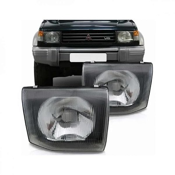 Farol pajero mitsubishi de 1992 a 1997 lado esquerdo raiado