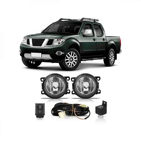Kit farol auxiliar frontier nissan de 2013 a 2016 sem grade sem moldura