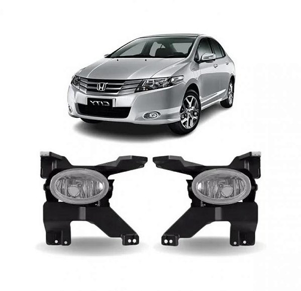 Farol auxiliar city honda de 2009 a 2011 lado direito preto com moldura
