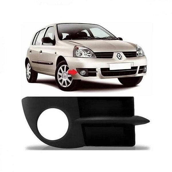 Grade para choque clio renault de 2006 a 2011 dianteira lado esquerdo com furo