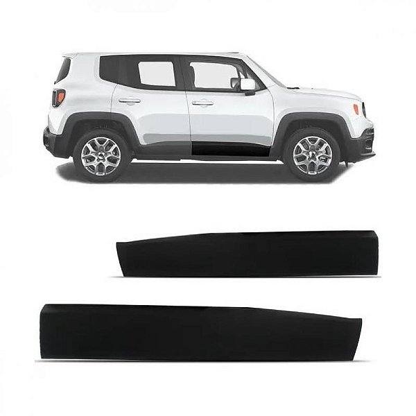 Moldura inferior para choque renegade jeep de 2015 a 2025 lateral porta dianteira lado esquerdo texturizada