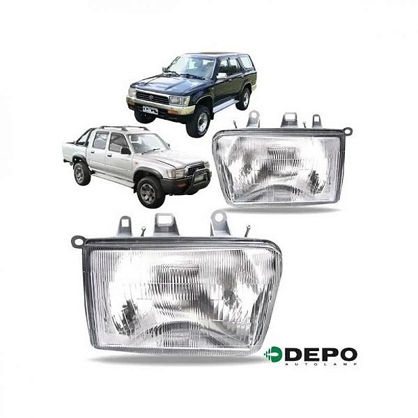 Farol hilux SW4 toyota de 1992 a 1995 lado esquerdo aplicação picape SRV de 2002 a 2004