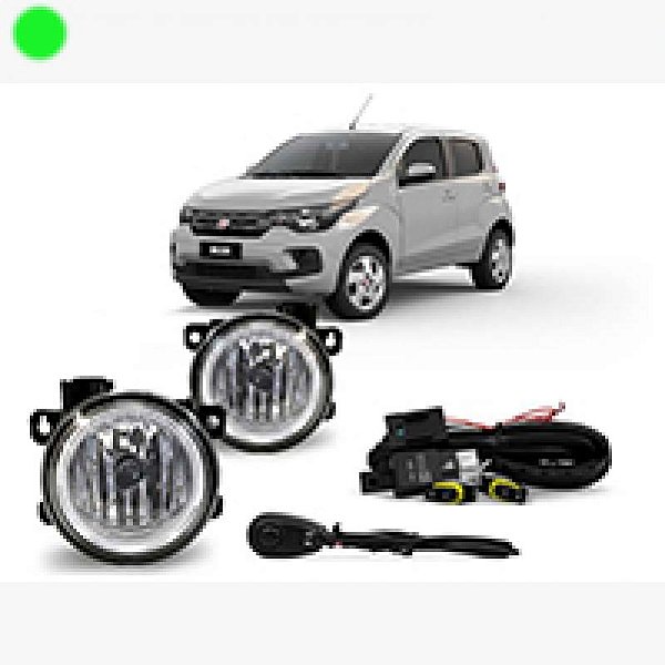 Kit de farol auxiliar mobi fiat de 2016 a 2020 sem grade com botão universal