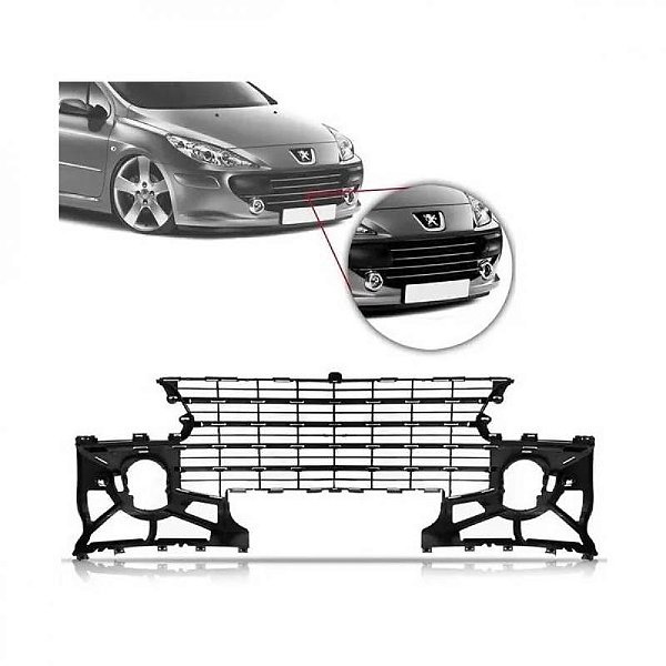 Grade para choque 307 peugeot de 2007 a 2012 dianteira central com encaixe para friso
