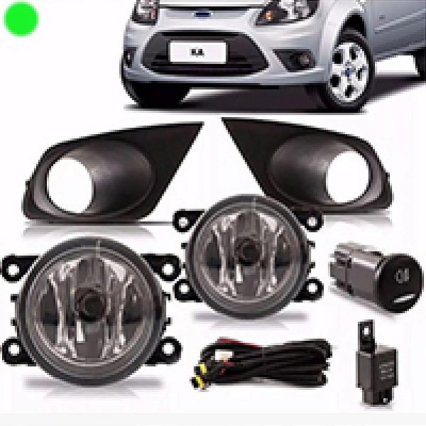 Kit farol auxiliar ka ford de 2012 a 2014 com grade