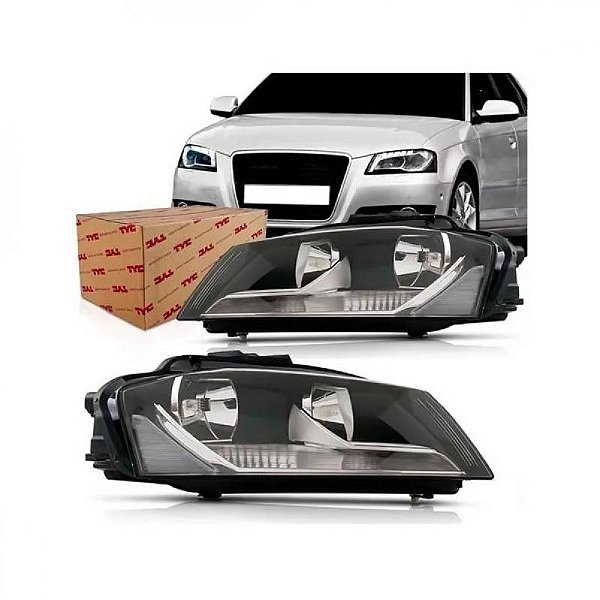 Farol a3 audi de 2009 a 2012 lado direito elétrico com motor sem LED