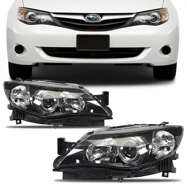Farol impreza subaru de 2008 a 2011 lado esquerdo preto manual e elétrico sem xenon