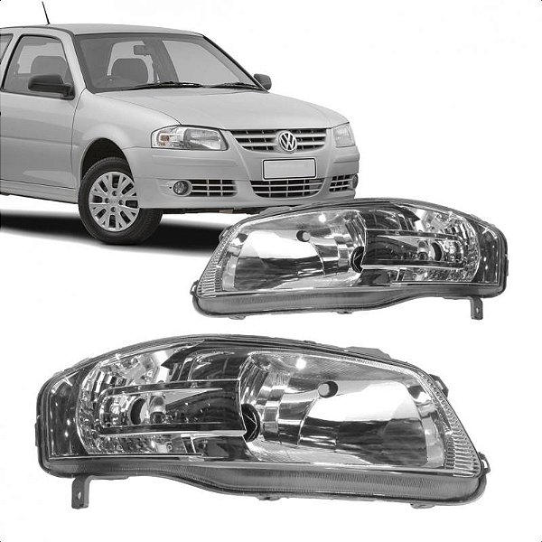 Farol gol volkswagen de 2006 a 2008 lado esquerdo cromado geração 4