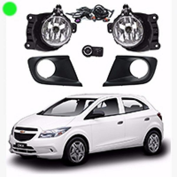 Kit de farol auxiliar onix chevrolet de 2012 a 2016 ls e lt com grade