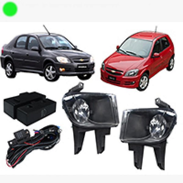 Kit de farol auxiliar celta e prisma chevrolet de 2007 a 2011