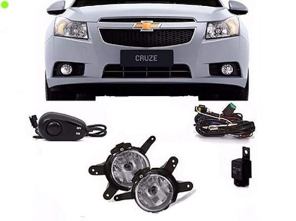 Kit de farol auxiliar cruze chevrolet de 2011 a 2014 sem grade com botão universal