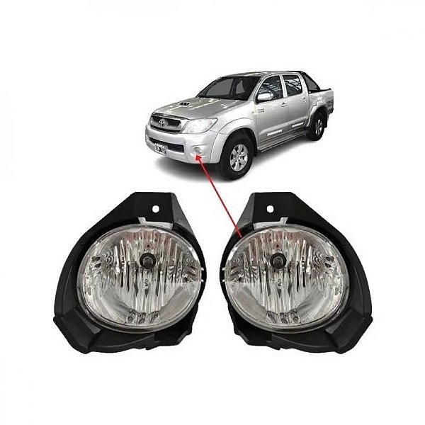 Farol auxiliar hilux toyota de 2009 a 2011 lado esquerdo picape com suporte