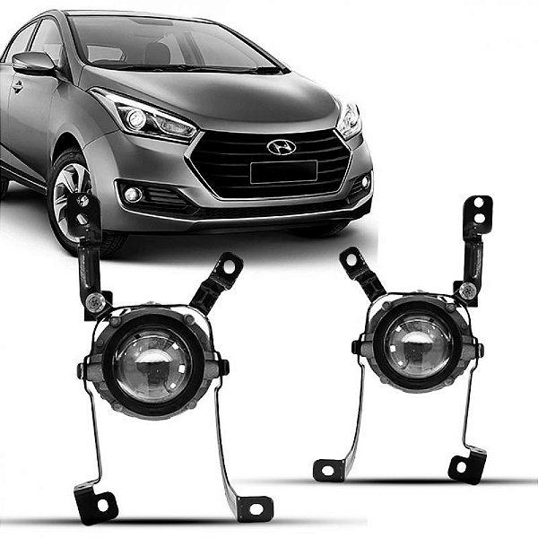 Farol auxiliar hb20 e hb20s hyundai de 2016 a 2019 lado esquerdo com suporte