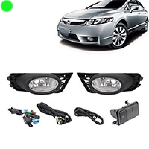 Kit farol auxiliar civic honda de 2009 a 2011 com grade