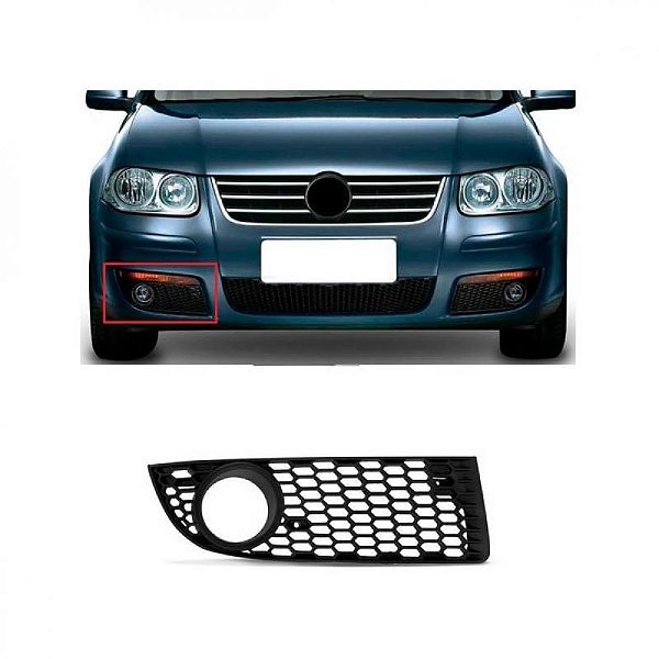 Grade para para choque bora volkswagen de 2008 a 2011 dianteiro lado direito com furo