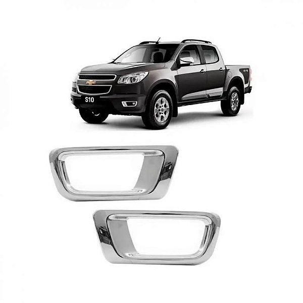 Moldura inferior para choque da grade do farol auxiliar s10 chevrolet de 2012 a 2016 lado direito cromado