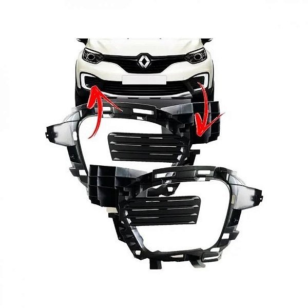 Suporte da moldura inferior do para choque para farol auxiliar captur renault de 2017 a 2021 lado direito preto