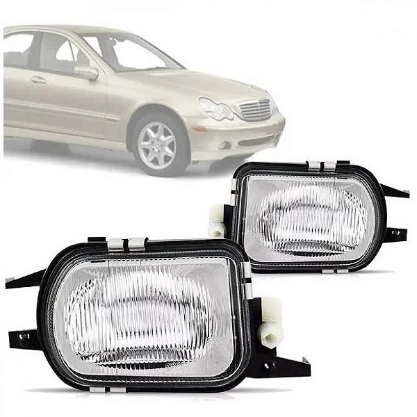 Farol auxiliar c180 mercedes benz de 2000 a 2002 lado direito lente raiada
