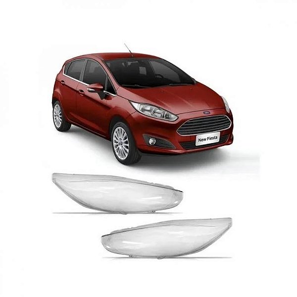Lente de farol new fiesta ford de 2013 a 2019 lado esquerdo