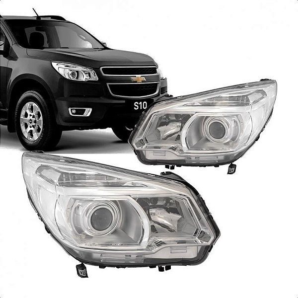 Farol s10 chevrolet de 2012 a 2016 lado direito elétrico com projetor