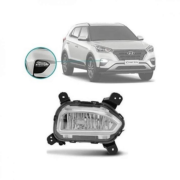 Farol creta hyundai de 2017 a 2019 lado direito auxiliar