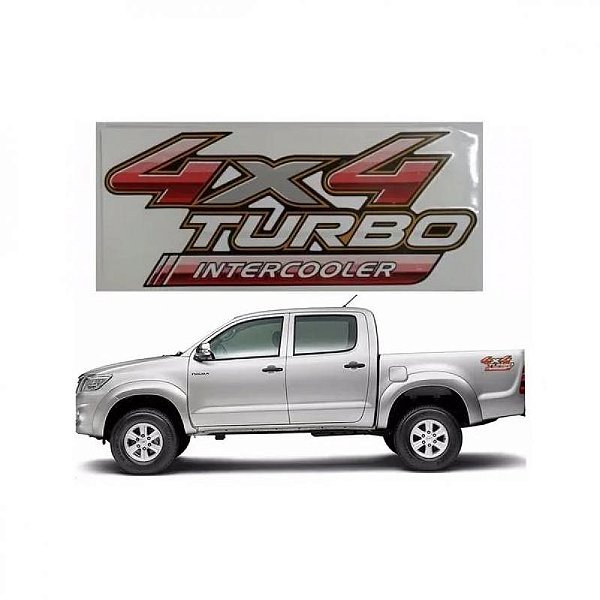 Adesivo hilux toyota de 2005 a 2015 picape turbo intercooler quatro por quatro
