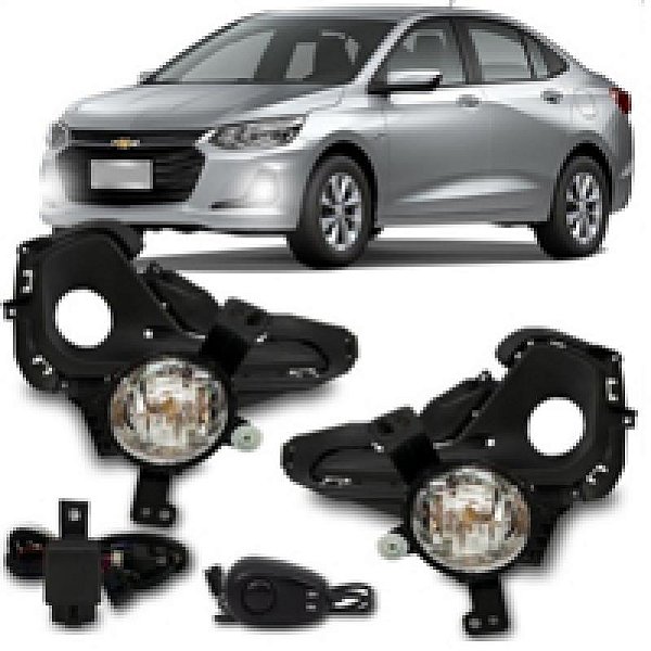 Kit farol auxiliar onix chevrolet de 2020 a 2025 com botão universal