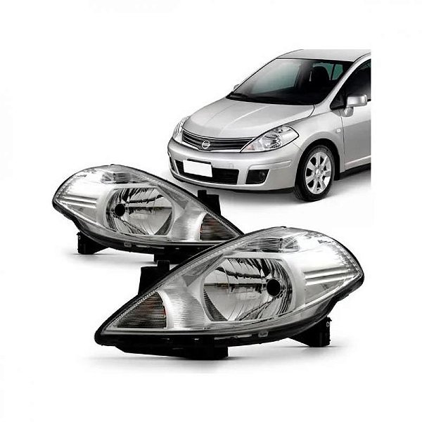 Farol pisca tiida nissan de 2007 a 2013 lado esquerdo cristal