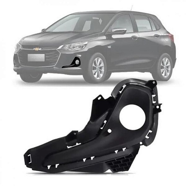 Moldura inferior do para choque para farol auxiliar onix chevrolet de 2020 a 2025 lado direito com furo