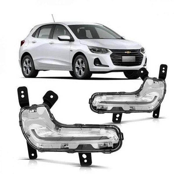Farol auxiliar onix chevrolet de 2020 a 2025 lado direito LED com luz diurna DRL e dois fios