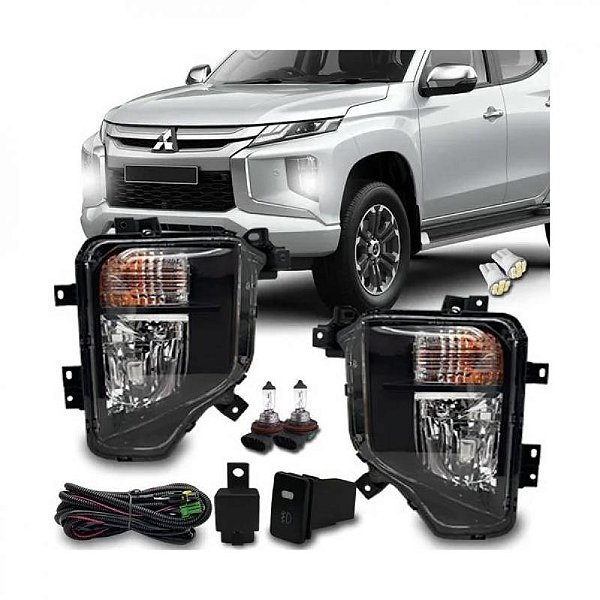 Kit de farol auxiliar l200 triton mitsubishi de 2021 a 2025 sem LED