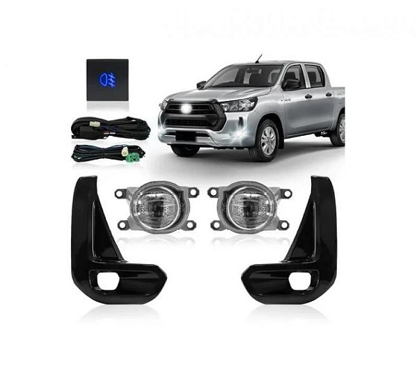 Kit de farol auxiliar hilux toyota de 2021 a 2025 picape