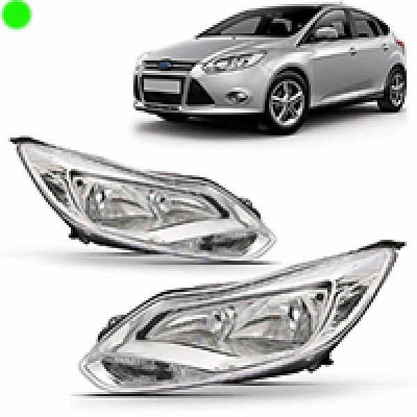 Farol focus ford de 2014 a 2015 lado esquerdo cromado elétrico com motor