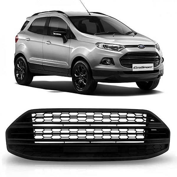 Grade do para choque ecosport ford de 2013 a 2017 central dianteira preta com friso