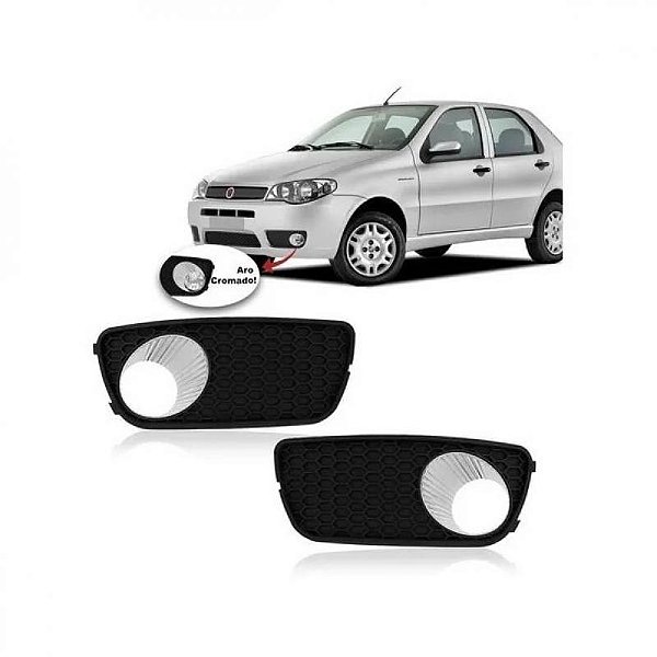 Grade para choque palio fiat de 2004 a 2011 dianteira lado direito tipo zoiao com furo