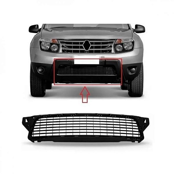 Grade do para choque duster renault de 2010 a 2015 dianteira central preta