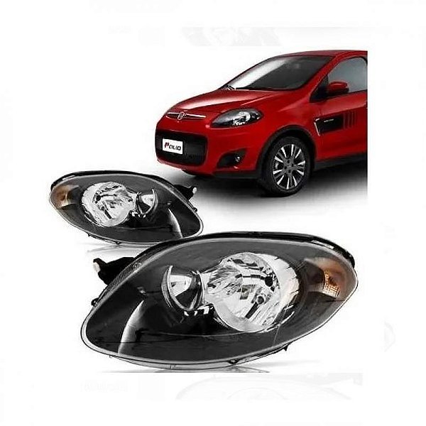 Farol palio fiat de 2012 a 2017 lado direito preto