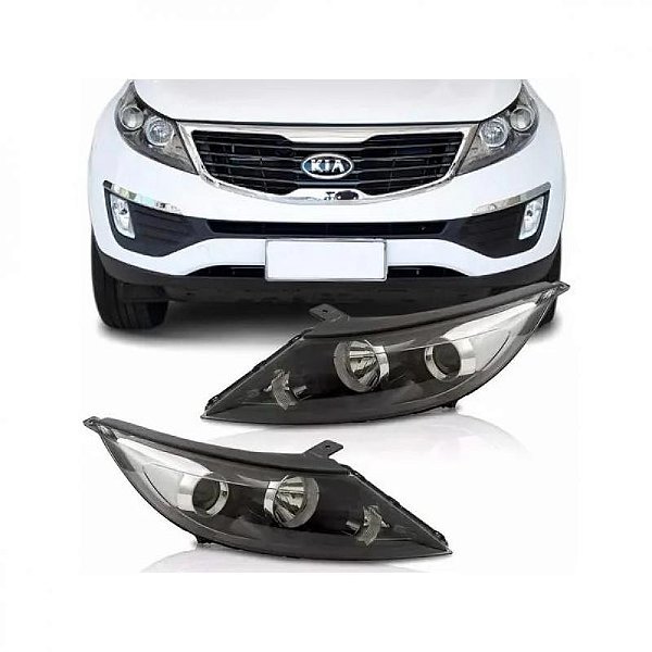 Farol sportage kia de 2011 a 2014 lado esquerdo manual e elétrico sem LED