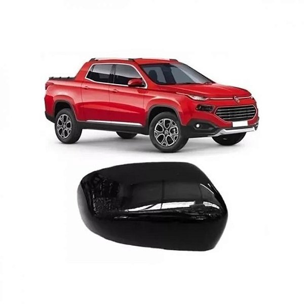 Capa de retrovisor toro fiat de 2016 a 2025 e compass jeep de 2016 a 2025 lado direito preto externo