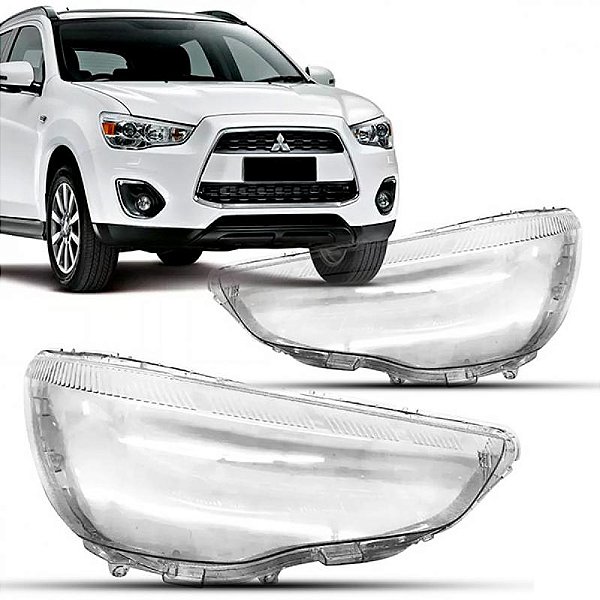 Lente de farol asx mitsubishi de 2011 a 2018 lado esquerdo