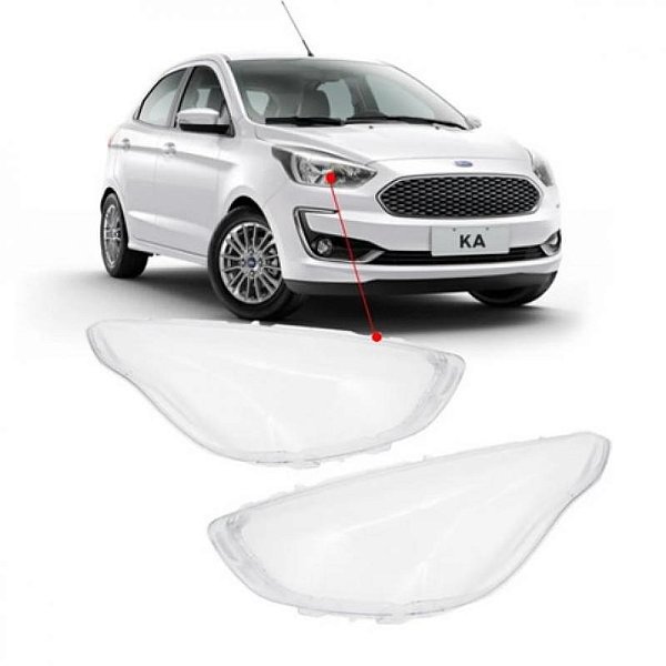Lente de farol ka ford de 2019 a 2022 lado esquerdo
