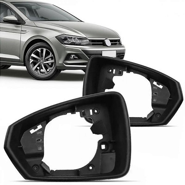 Aro do retrovisor polo e virtus volkswagen de 2018 a 2022 lado esquerdo com furo para pisca
