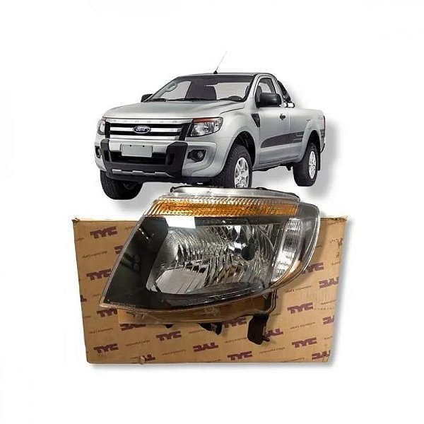 Farol ranger ford de 2013 a 2016 lado esquerdo máscara negra manual H4